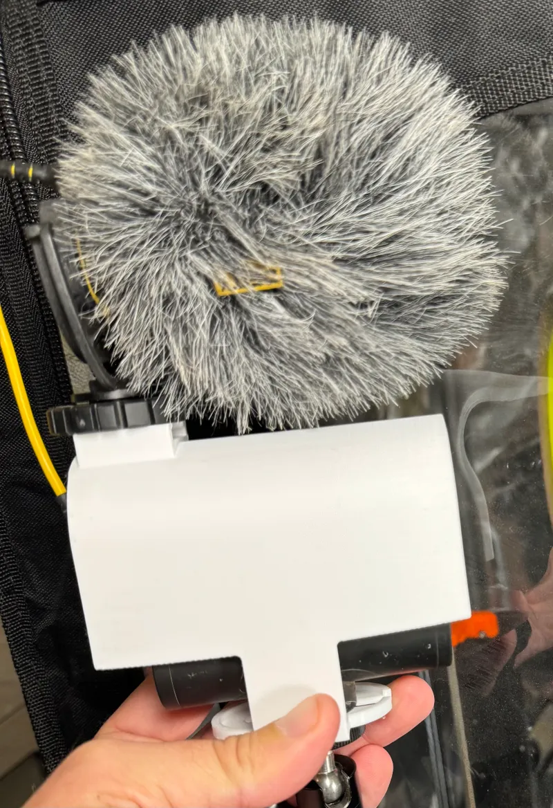 Mevo Sunshade with coldhoe microphone mount. 
