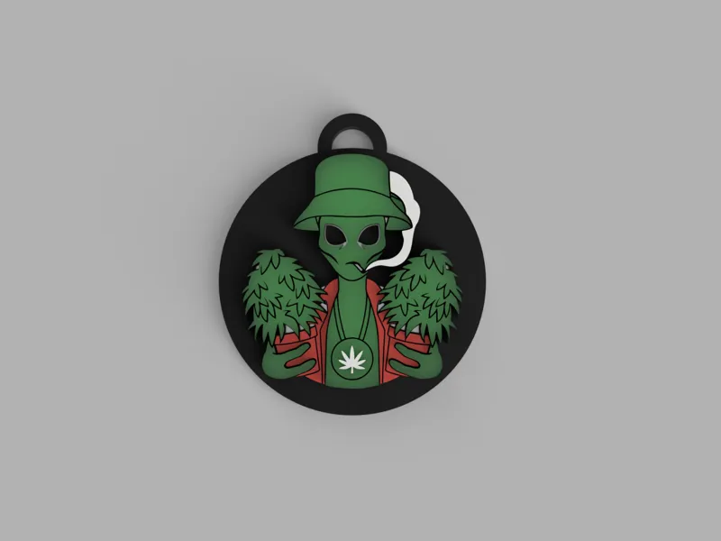 Keychain Pot Alien
