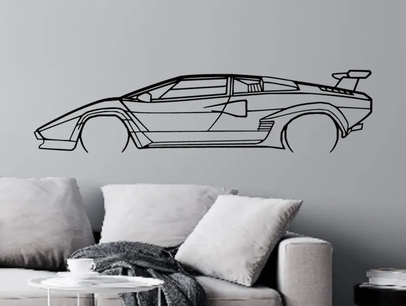 Lamborghini Countach Silhouette Wall Art