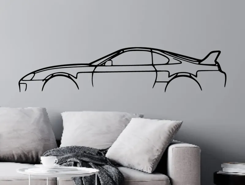Toyota Supra Mk4 Silhouette Wall Art