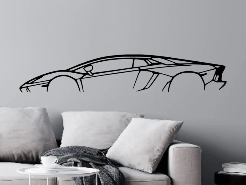 Lamborghini Aventador Silhouette Wall Art