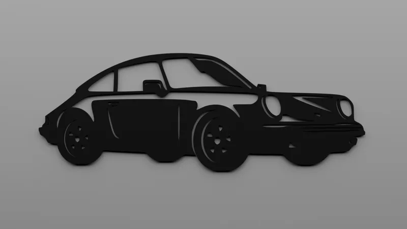 old Porsche 911 silhouette wall decoration