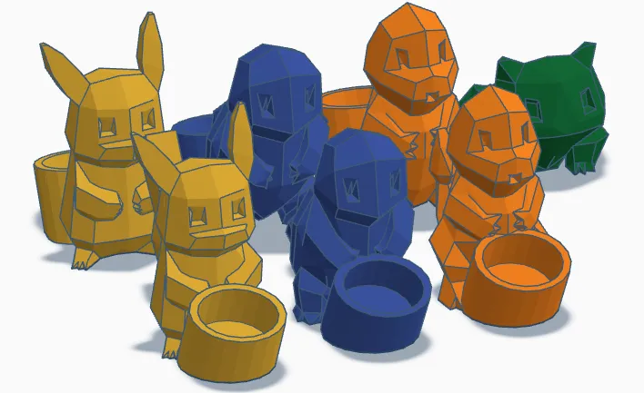 Low-Poly Pokémon Planter Pack