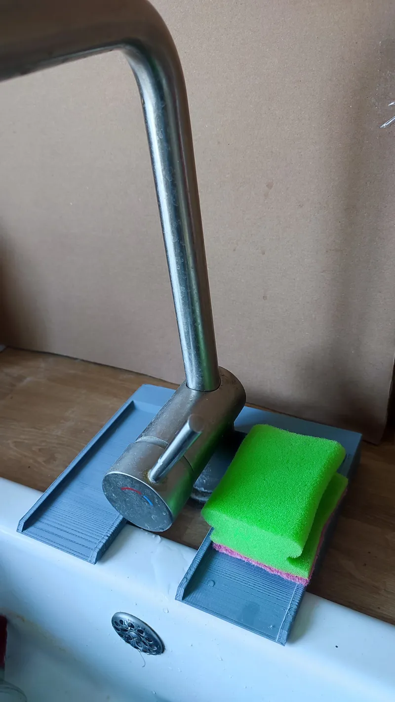 Sink sponge holder with 2 side