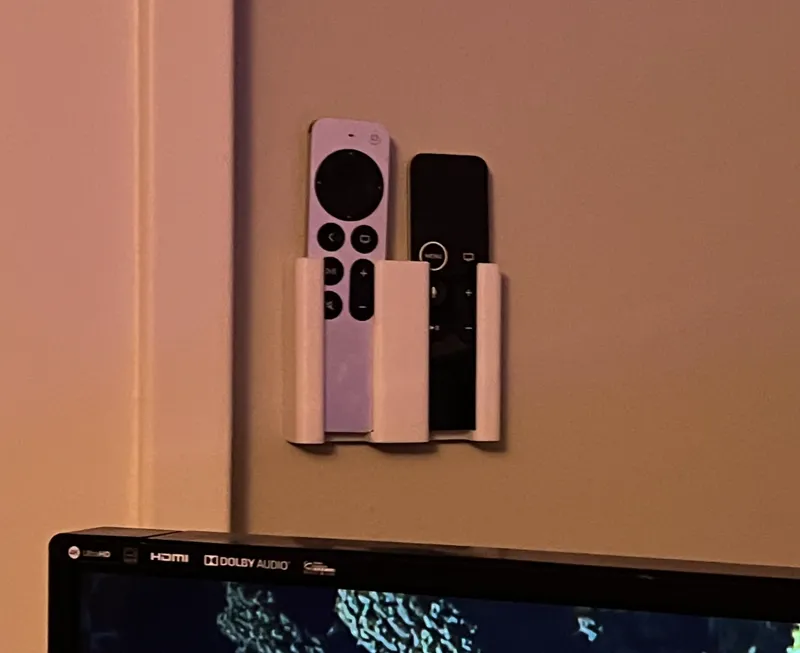 Dual and Single edition Apple TV Remote Control Wall Mount (with screws or adhesive tape)