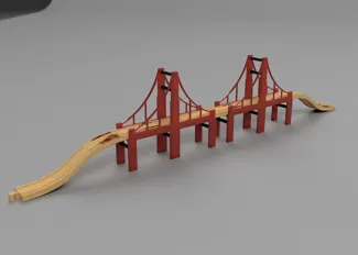Double Suspension Bridge for Wooden Train Tracks