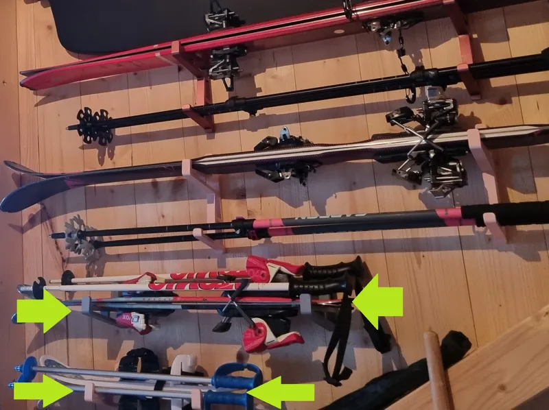 Ski holder / ski hook - wall mounting (upper hook REMIX)