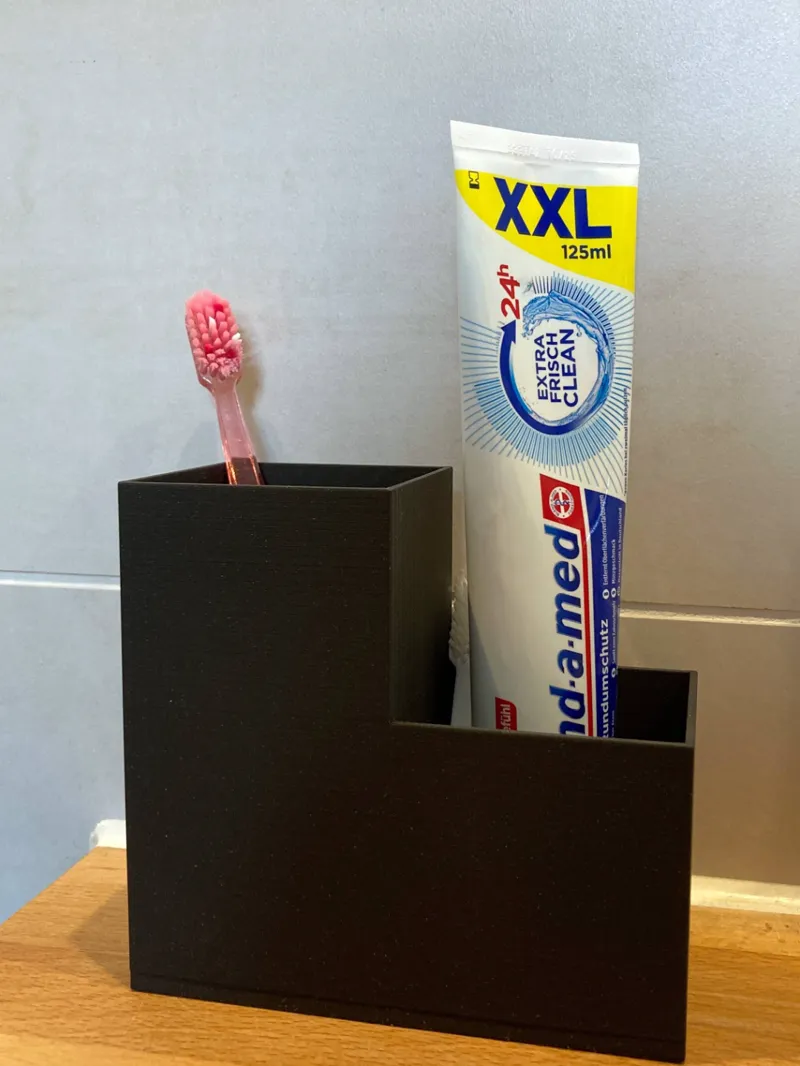 Toothpaste and Toothbrush Holder for Small Essentials / Versatile Bathroom Organizer / Desk Sorter