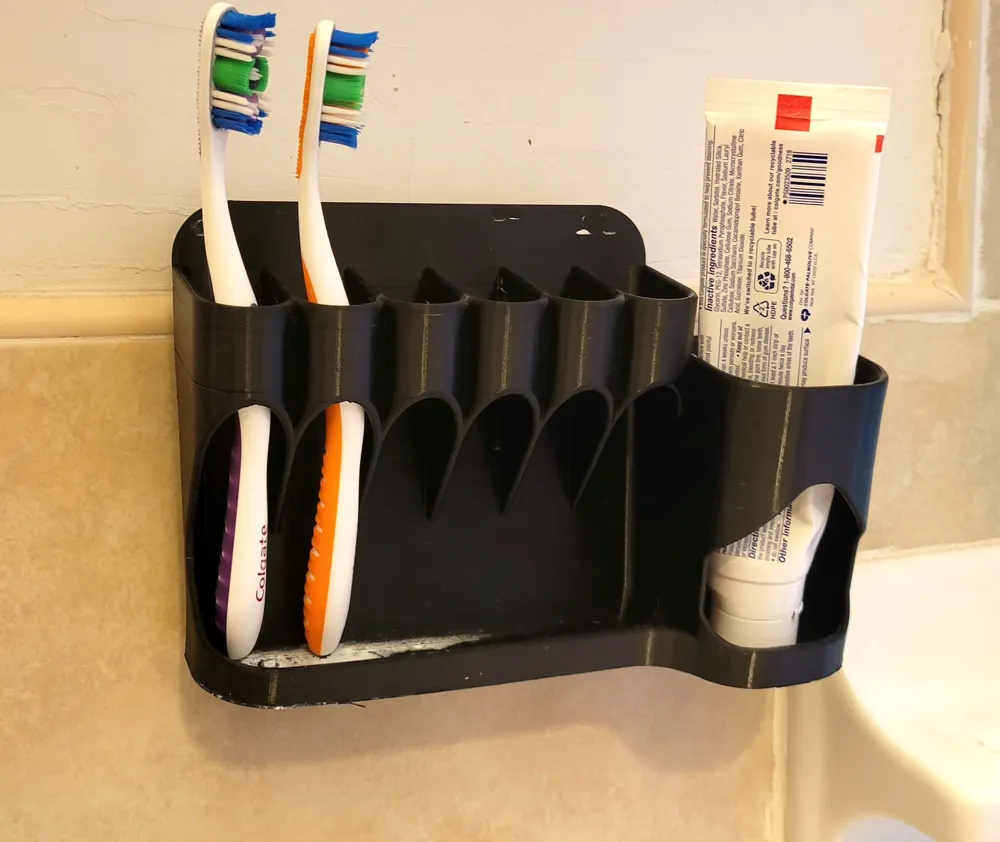 Toothbrush and toothpaste holder, Removable, 3m command strip by ...
