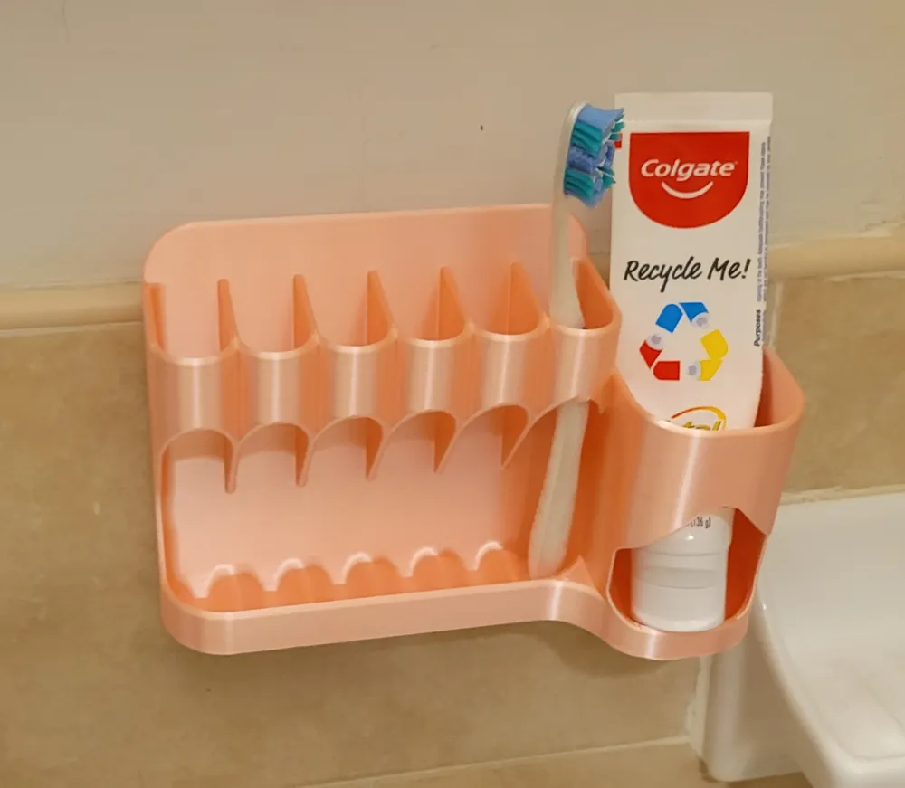 Toothbrush and toothpaste holder, Removable, 3m command strip by ...