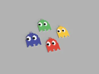 Pacman Ghost Keyring
