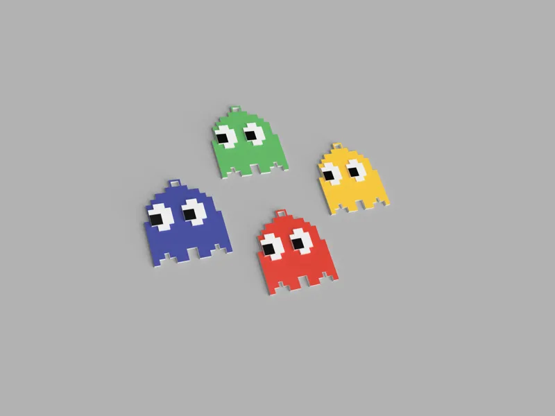 Pacman Ghost Keyring