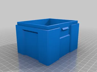 Screw box with print in place hinges 