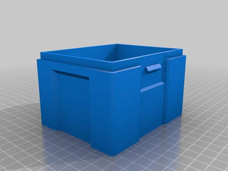 Screw box with print in place hinges 
