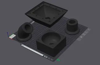 P1S/X1C Housing fan shroud and hose adapter