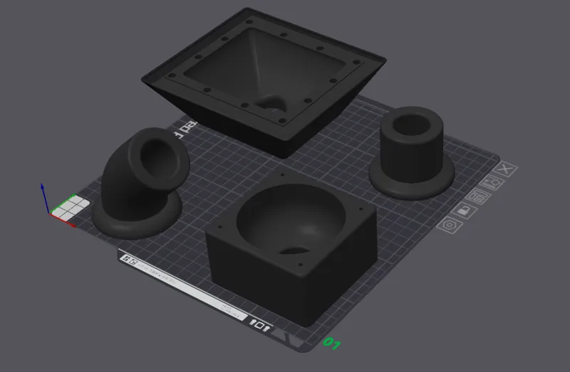 P1S/X1C Housing fan shroud and hose adapter