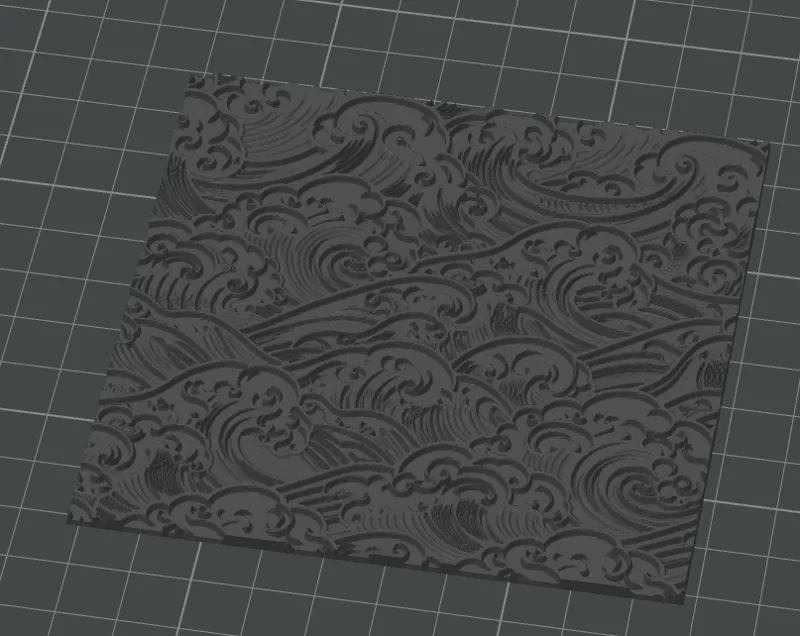 100x100 Japanese Style Wave Pattern for Stamping