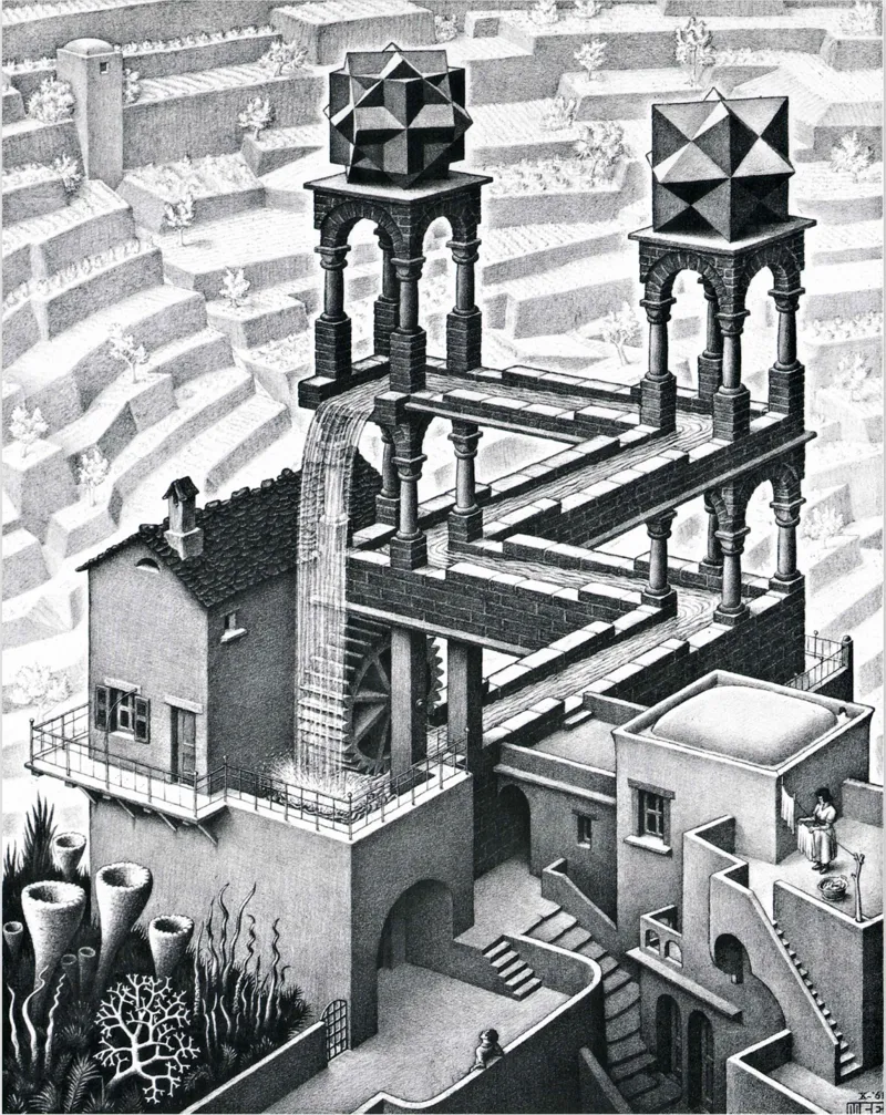 Escher - Waterfall (Hueforge)