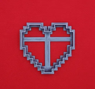 8-bit heart cookie cutter