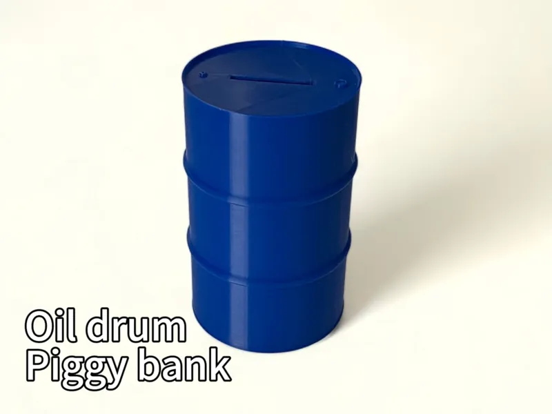 Oil drum piggy bank