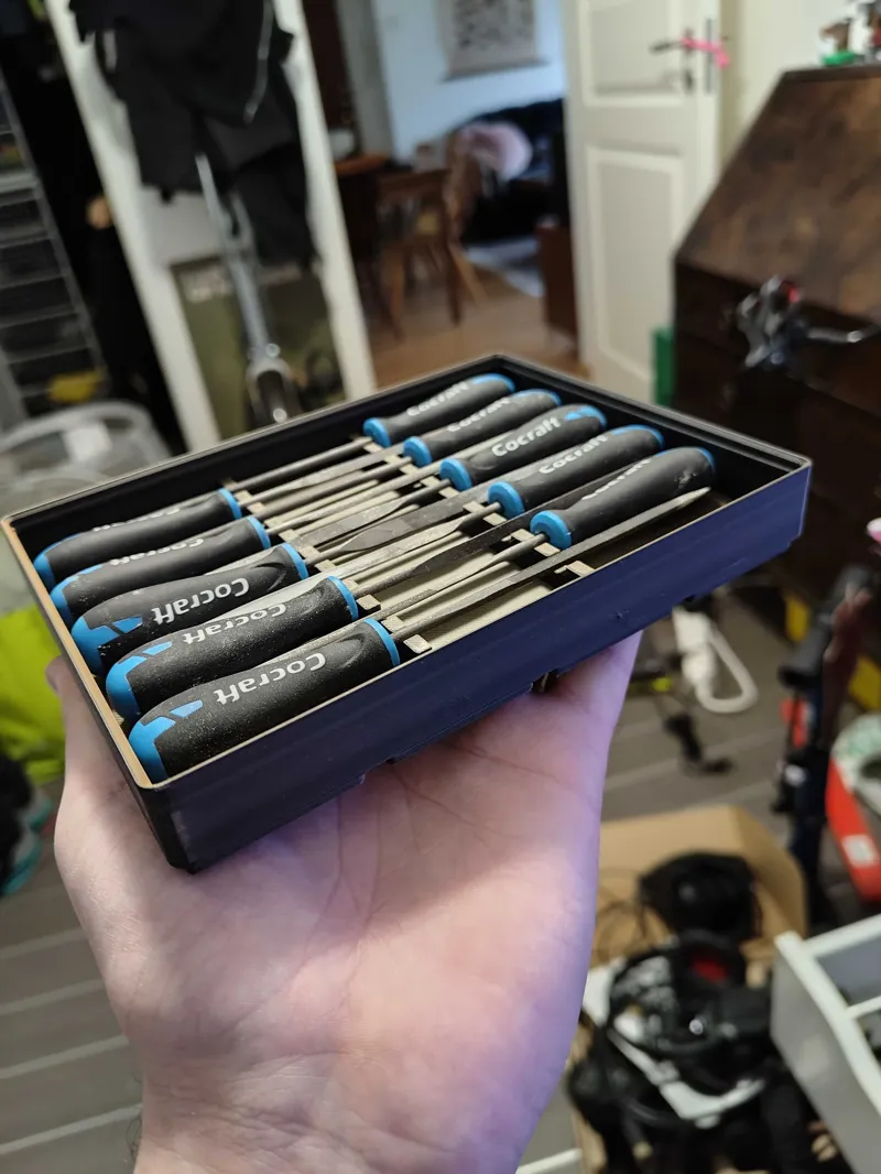 Gridfinity needle file tray