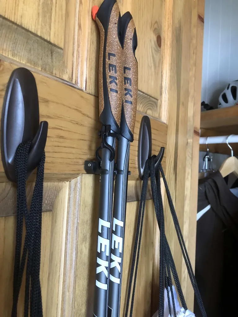 Ski Pole Wall Mount - Snap Fit & Foldable