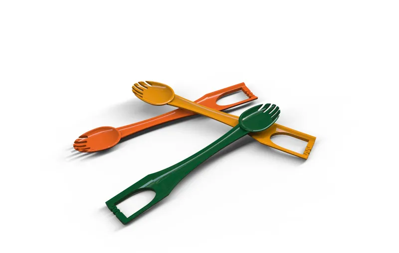 Spork With Live Hinge