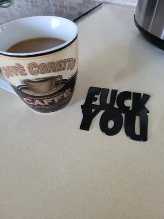 F you funny coaster