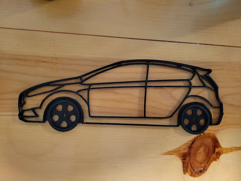 Ford Fiesta ST MK7 wall hanger silhouette 