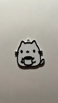 Porte-clés chat buvant un café (version sans AMS) — photo 1