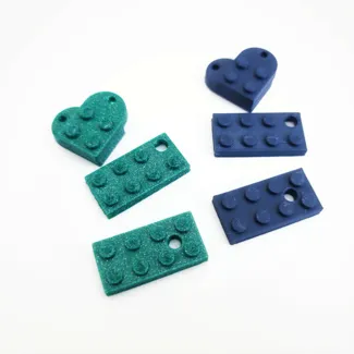 brick heart and bricks pendant