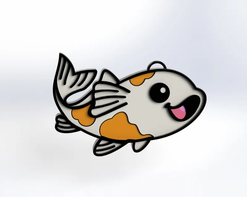 cute koi fish key chain