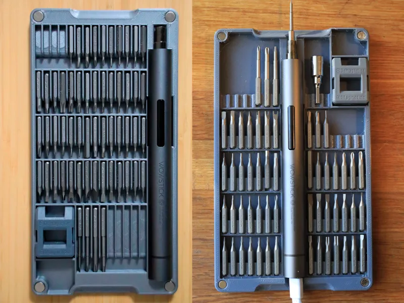 Wowstick case with magnetic bit holders, parametric