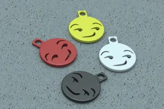 smirking face keychain