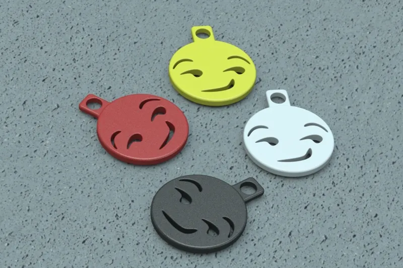 smirking face keychain