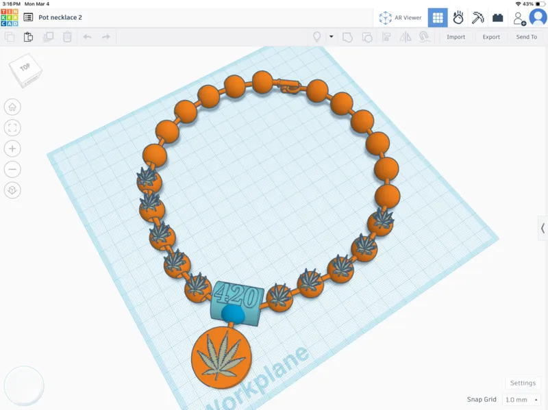 Pot leaf necklace
