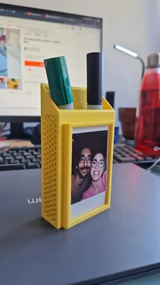 Whiteboard Pen Holder with Slot for Polaroid