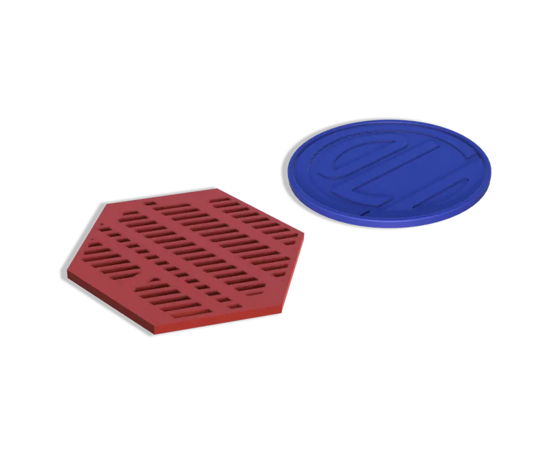 Drink Coasters - HOT Hexagon and COLD Circle