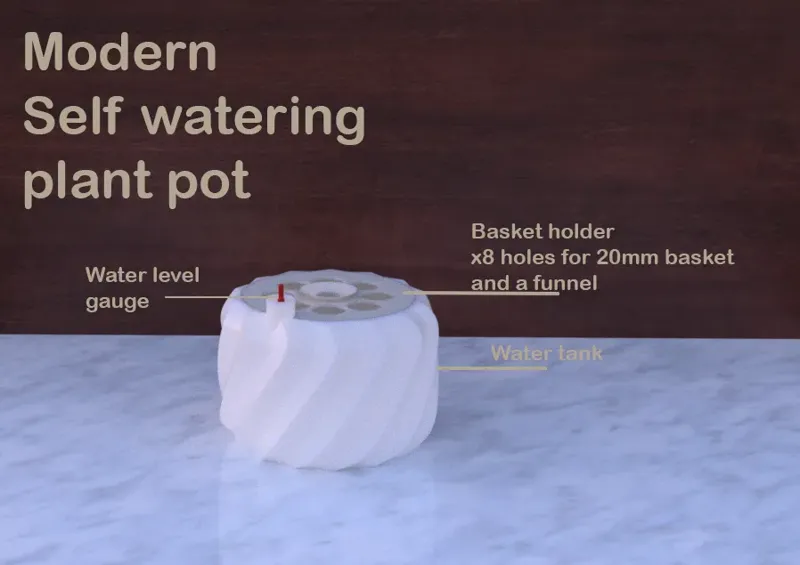 Modern self-watering plant pot