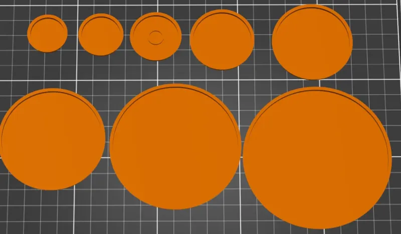 Miniature Bases (various sizes 25-160mm) (magnetizable)