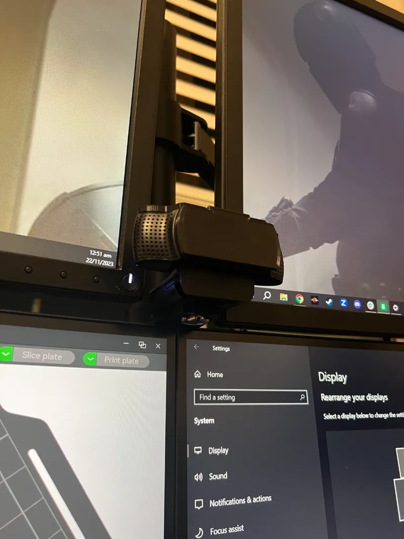 Quad Monitor Arm Webcam Mount