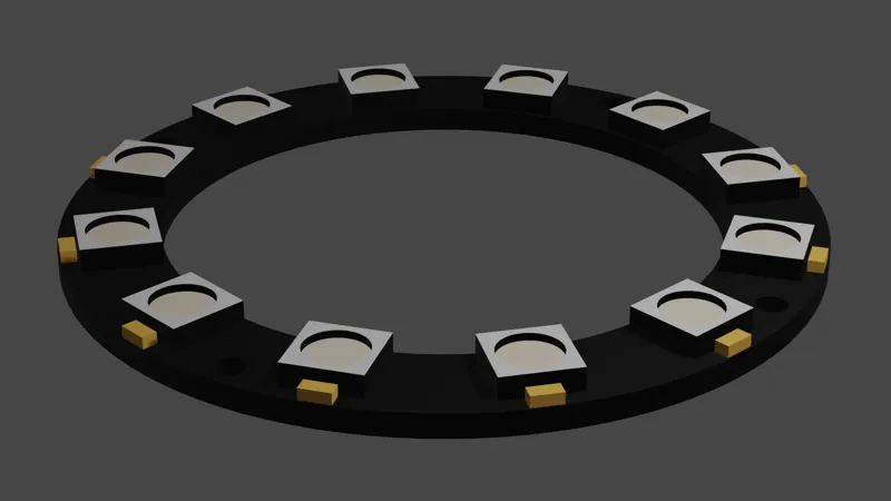 12x inteligent RGB LED Neopixel Ring, WS2812B (detailed model) 