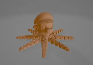 Cute Mario Mini Octopus (flexi Octopus with Mario Head)