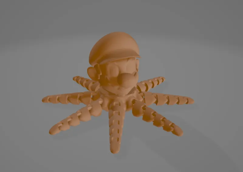 Cute Mario Mini Octopus (flexi Octopus with Mario Head)