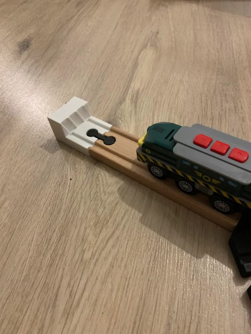 Stopper for wooden trains and rails