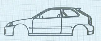Honda Civic EK9 Wall Mounted Car