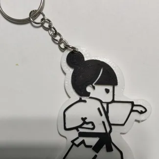 Karate Girl Keychain