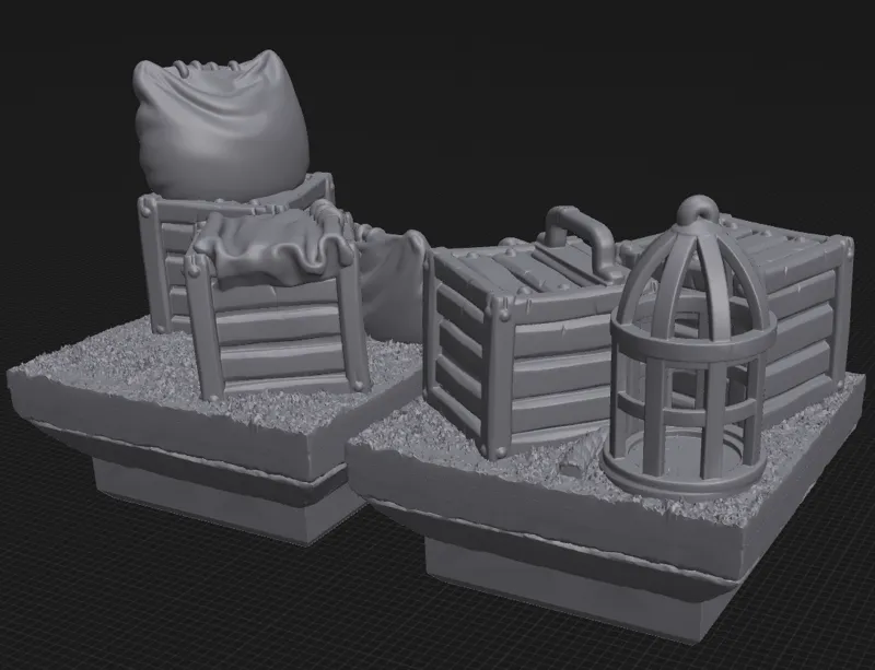 Wooden Crates - Dirt Grass Terrain - DungeonBlocks