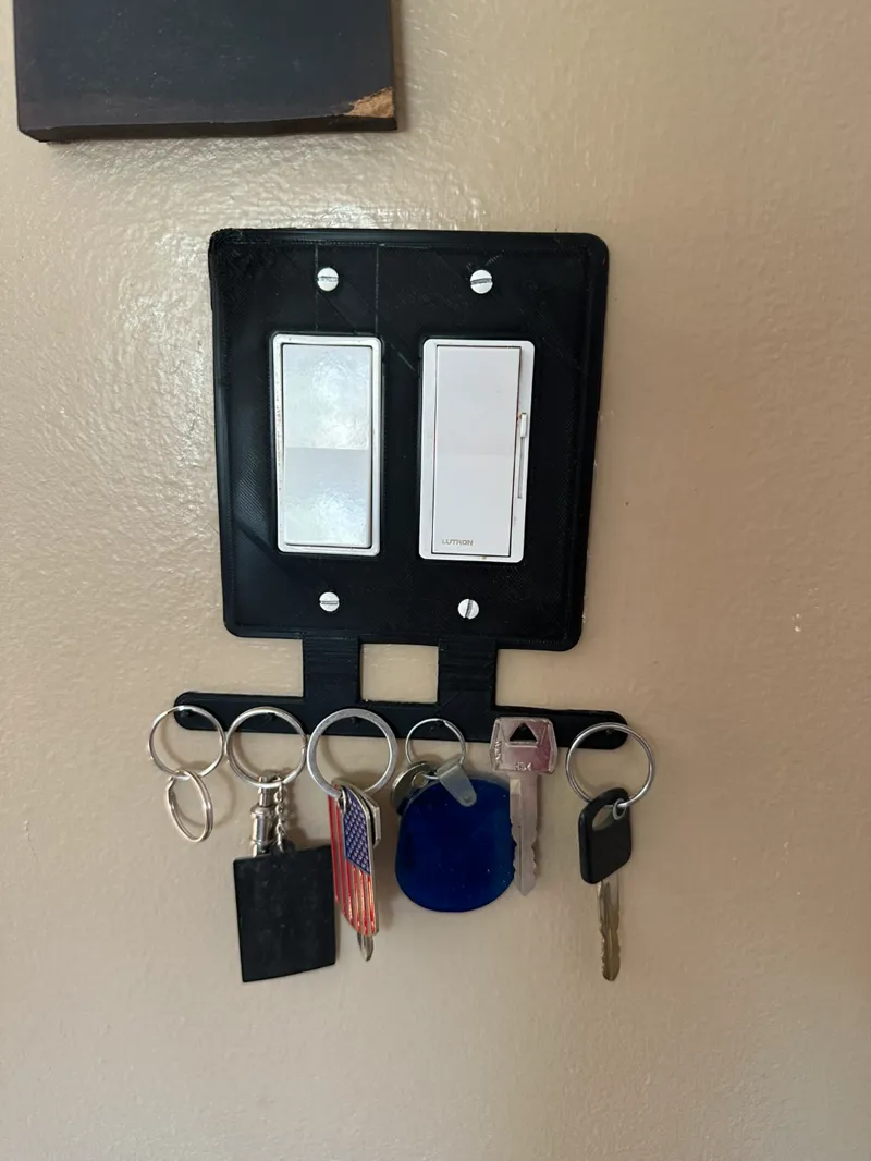 Double outlet / light switch key hook