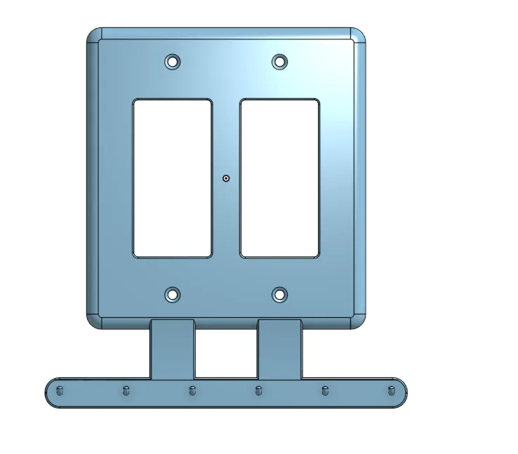 Double outlet / light switch key hook by av8r37 MakerWorld